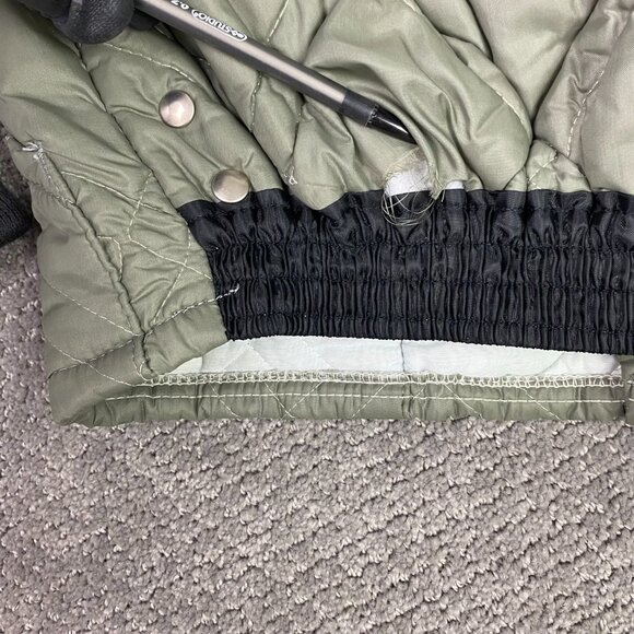 Vintage JCPenney Towncraft Quilted Bomber Jacket Mens Large Medium Olive Penneys - Picture 6 of 14